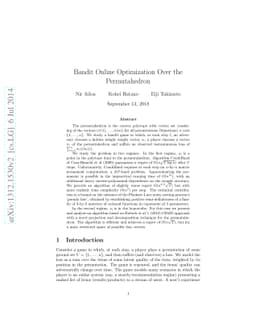 Bandit Online Optimization Over the Permutahedron