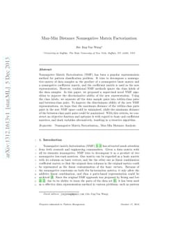 Max-Min Distance Nonnegative Matrix Factorization