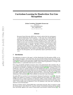 Curriculum Learning for Handwritten Text Line Recognition