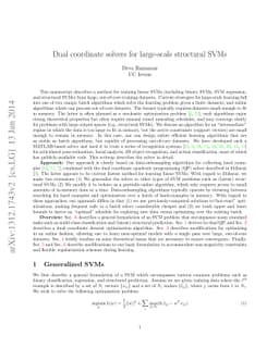 Dual coordinate solvers for large-scale structural SVMs