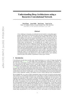 Understanding Deep Architectures using a Recursive Convolutional Network
