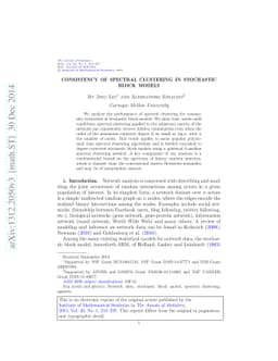 Consistency of spectral clustering in stochastic block models