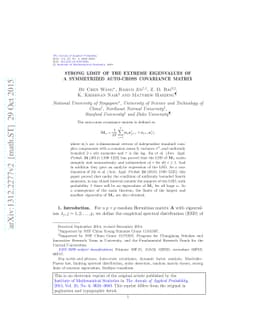 Strong limit of the extreme eigenvalues of a symmetrized auto-cross
  covariance matrix