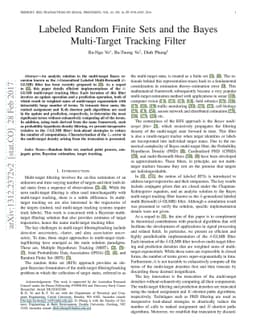 Labeled Random Finite Sets and the Bayes Multi-Target Tracking Filter
