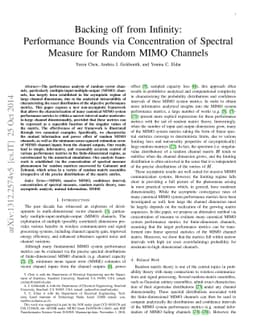Backing off from Infinity: Performance Bounds via Concentration of
  Spectral Measure for Random MIMO Channels