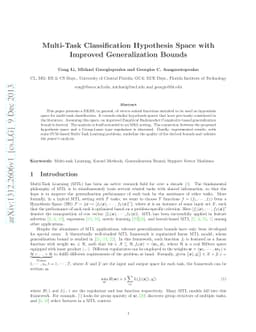 Multi-Task Classification Hypothesis Space with Improved Generalization
  Bounds