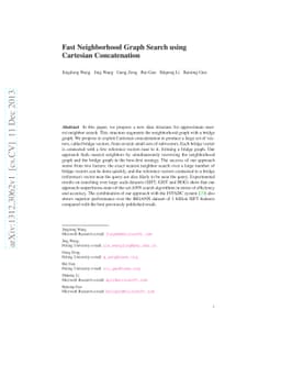 Fast Neighborhood Graph Search using Cartesian Concatenation