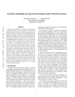 Associative embeddings for large-scale knowledge transfer with
  self-assessment
