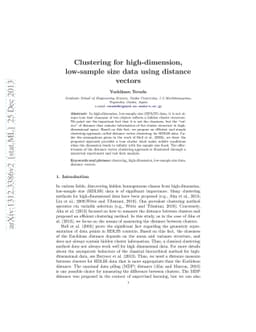 Clustering for high-dimension, low-sample size data using distance
  vectors