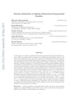 Density Estimation in Infinite Dimensional Exponential Families