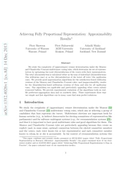 Achieving Fully Proportional Representation: Approximability Results