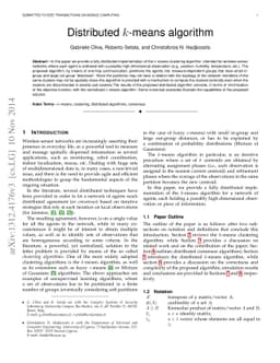Distributed k-means algorithm