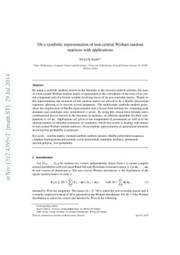On a symbolic representation of non-central Wishart random matrices with
  applications