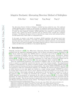Adaptive Stochastic Alternating Direction Method of Multipliers