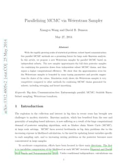 Parallelizing MCMC via Weierstrass Sampler