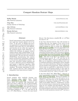 Compact Random Feature Maps