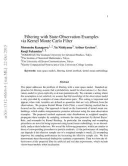 Filtering with State-Observation Examples via Kernel Monte Carlo Filter