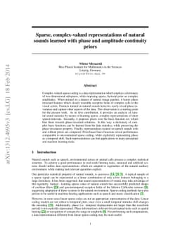 Sparse, complex-valued representations of natural sounds learned with
  phase and amplitude continuity priors
