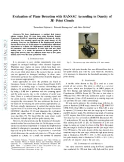 Evaluation of Plane Detection with RANSAC According to Density of 3D
  Point Clouds