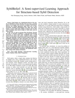 SybilBelief: A Semi-supervised Learning Approach for Structure-based
  Sybil Detection