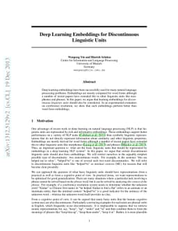 Deep Learning Embeddings for Discontinuous Linguistic Units