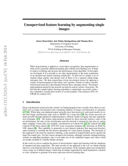 Unsupervised feature learning by augmenting single images