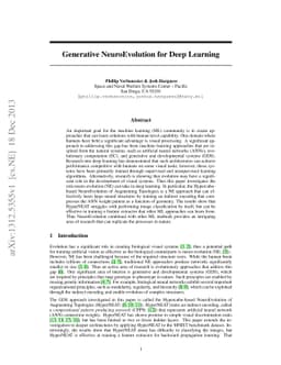 Generative NeuroEvolution for Deep Learning