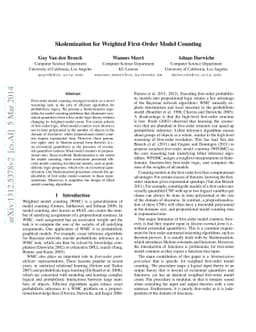 Skolemization for Weighted First-Order Model Counting