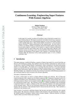 Continuous Learning: Engineering Super Features With Feature Algebras