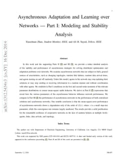 Asynchronous Adaptation and Learning over Networks --- Part I: Modeling
  and Stability Analysis