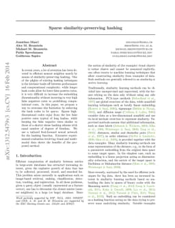 Sparse similarity-preserving hashing