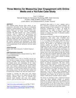 Three Metrics for Measuring User Engagement with Online Media and a
  YouTube Case Study