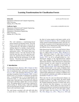 Learning Transformations for Classification Forests