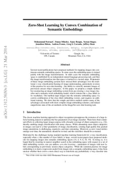 Zero-Shot Learning by Convex Combination of Semantic Embeddings