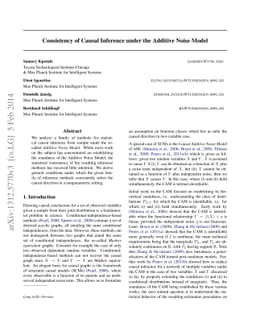 Consistency of Causal Inference under the Additive Noise Model
