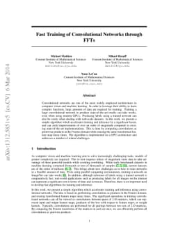 Fast Training of Convolutional Networks through FFTs