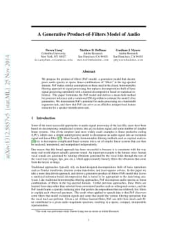A Generative Product-of-Filters Model of Audio