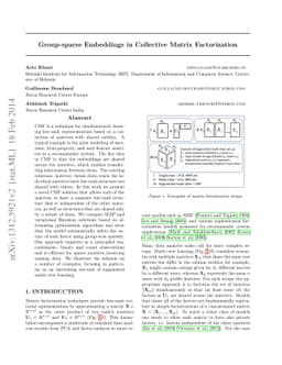 Group-sparse Embeddings in Collective Matrix Factorization