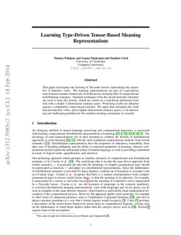 Learning Type-Driven Tensor-Based Meaning Representations
