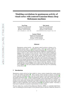 Modeling correlations in spontaneous activity of visual cortex with
  centered Gaussian-binary deep Boltzmann machines