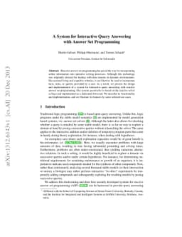 A System for Interactive Query Answering with Answer Set Programming