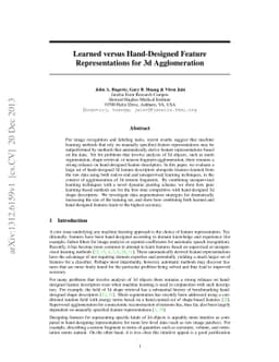 Learned versus Hand-Designed Feature Representations for 3d
  Agglomeration