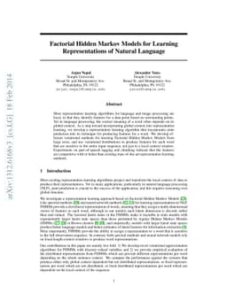 Factorial Hidden Markov Models for Learning Representations of Natural
  Language
