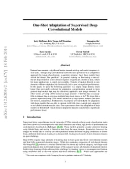 One-Shot Adaptation of Supervised Deep Convolutional Models