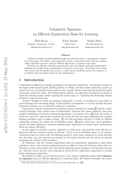 Volumetric Spanners: an Efficient Exploration Basis for Learning
