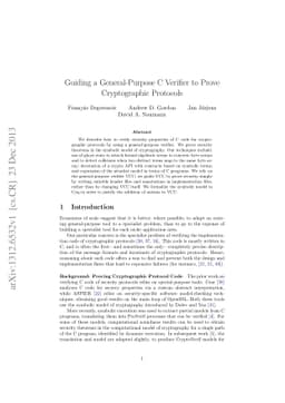 Guiding a General-Purpose C Verifier to Prove Cryptographic Protocols