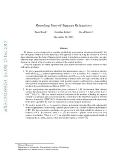 Rounding Sum-of-Squares Relaxations