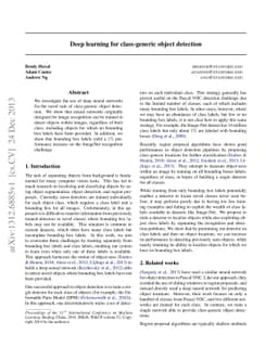 Deep learning for class-generic object detection