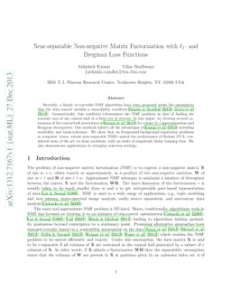 Near-separable Non-negative Matrix Factorization with $\ell_1$- and
  Bregman Loss Functions
