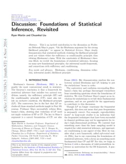Discussion: Foundations of Statistical Inference, Revisited
